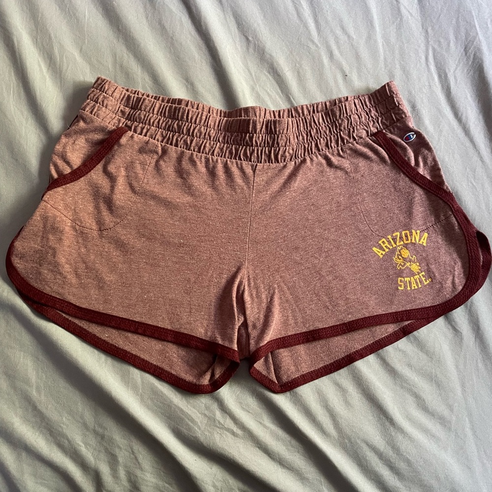 Champion Arizona State University ASU Retro Gym Shorts XL Maroon Gold